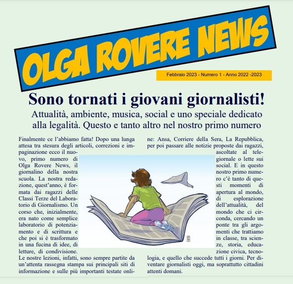 Immagine del numero 1 del giornale della scuola Olga Rovere News